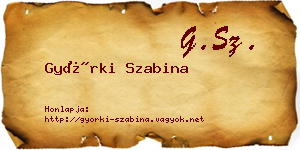Györki Szabina névjegykártya