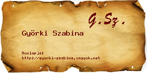 Györki Szabina névjegykártya